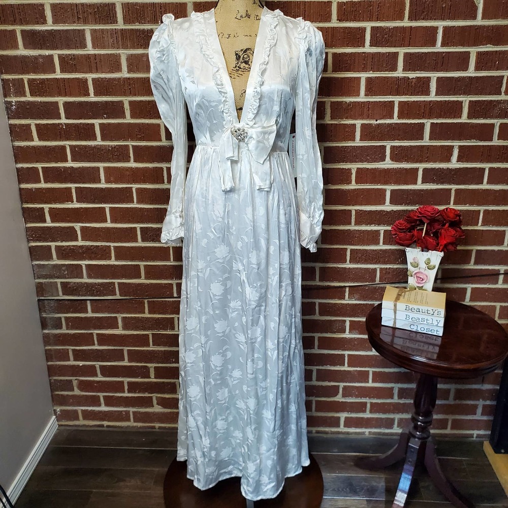 Dream Sister Jane Women White Ivy Jewel Maxi Dress Vintage Bridal Gown M NWT